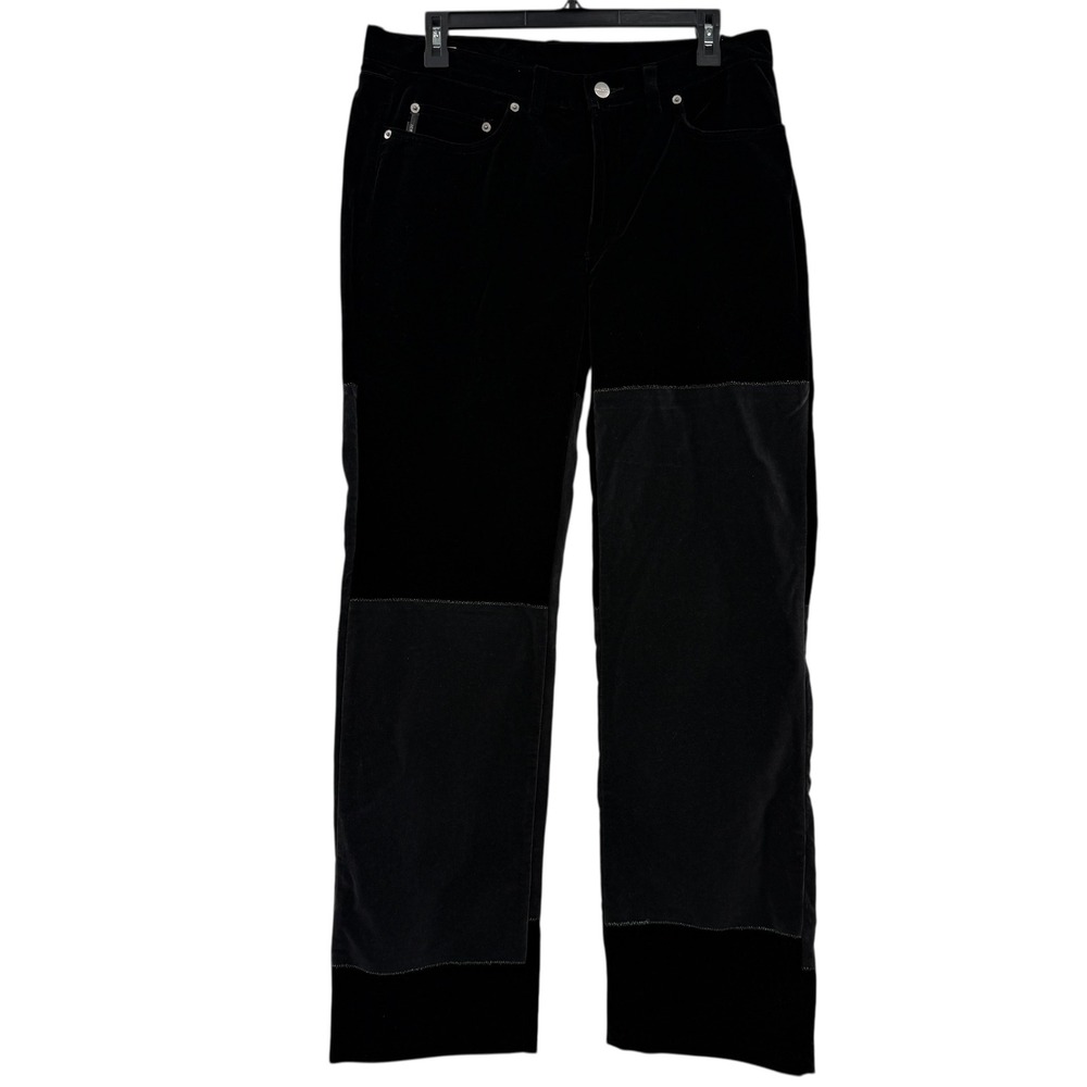 ICE JEANS by ICEBERG Vintage‎ Black Velvet Patchwork Jeans Size 34 Made in Italy